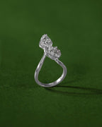 Radiant Pear & Circular CZ Bypass Silver RingRadiant Pear & Circular CZ Bypass Silver Ring