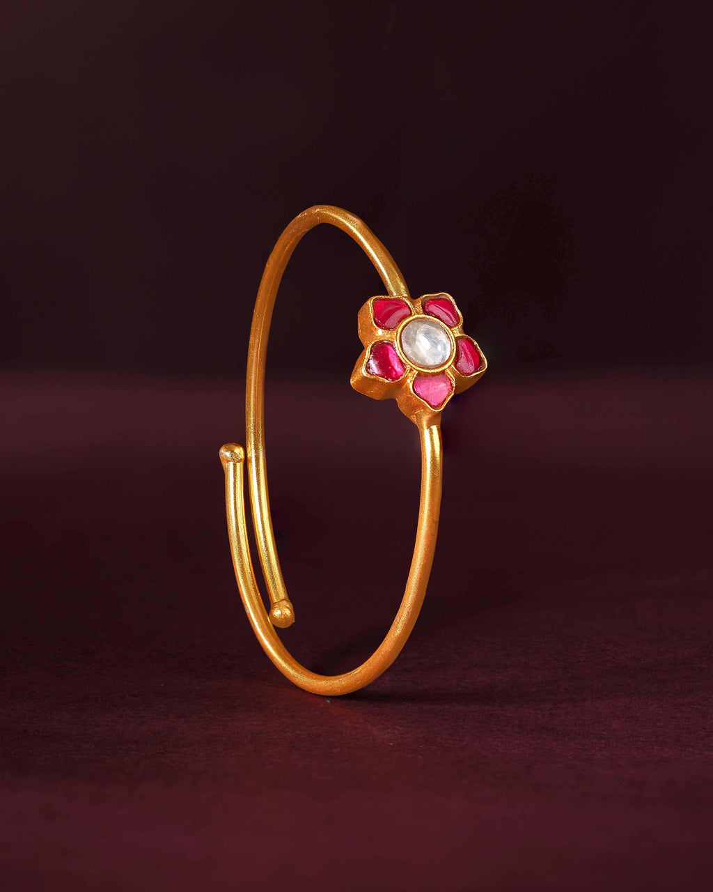 Floral Bypass Bracelet in Gold-Plated 92.5 SilverFloral Bypass Bracelet