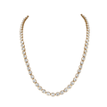 Silver Single Layer Necklace featuring bezel-set clear stones in a continuous gold-tone setting with a classic Polki-style design.