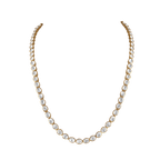 Silver Single Layer Necklace featuring bezel-set clear stones in a continuous gold-tone setting with a classic Polki-style design.