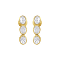 Silver Polki-Style CZ Triple Drop Stud EarringsSilver Polki-Style CZ