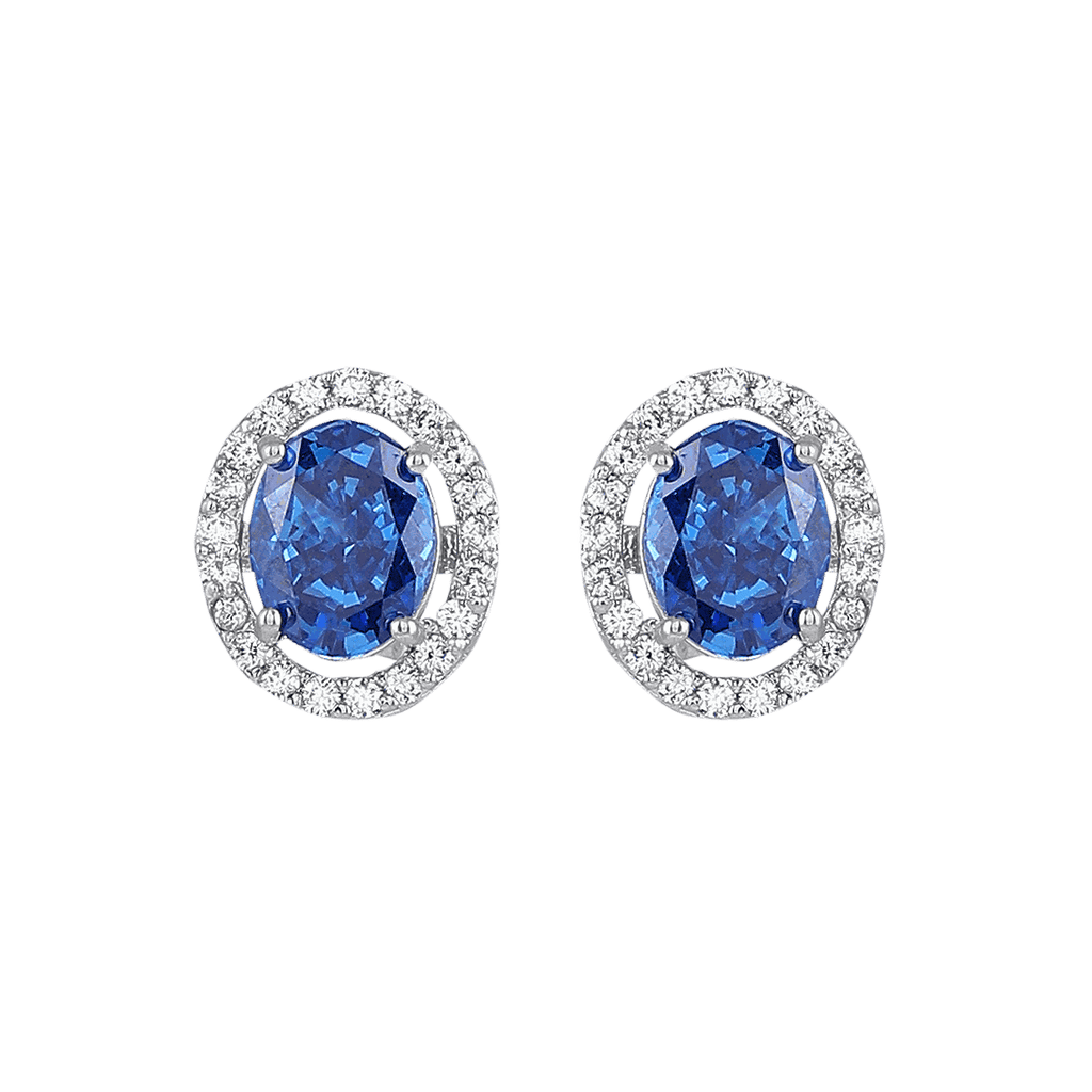 Royal Blue Sapphire-Inspired Silver StudsRoyal Blue Sapphire-Inspired