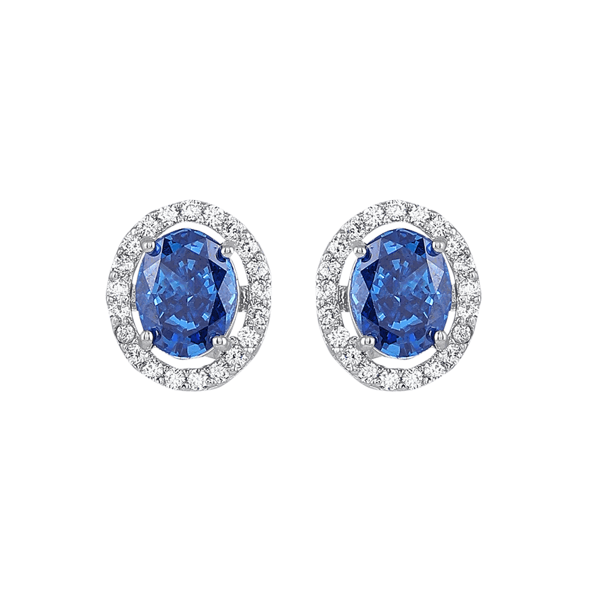 Royal Blue Sapphire-Inspired Silver StudsRoyal Blue Sapphire-Inspired