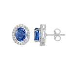 Royal Blue Sapphire-Inspired Silver StudsRoyal Blue Sapphire-Inspired