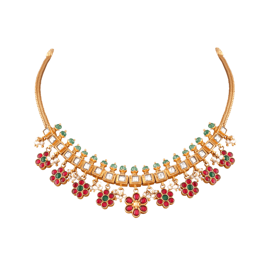 Silver Guttapusalu Short NecklaceSilver Guttapusalu Short Necklace