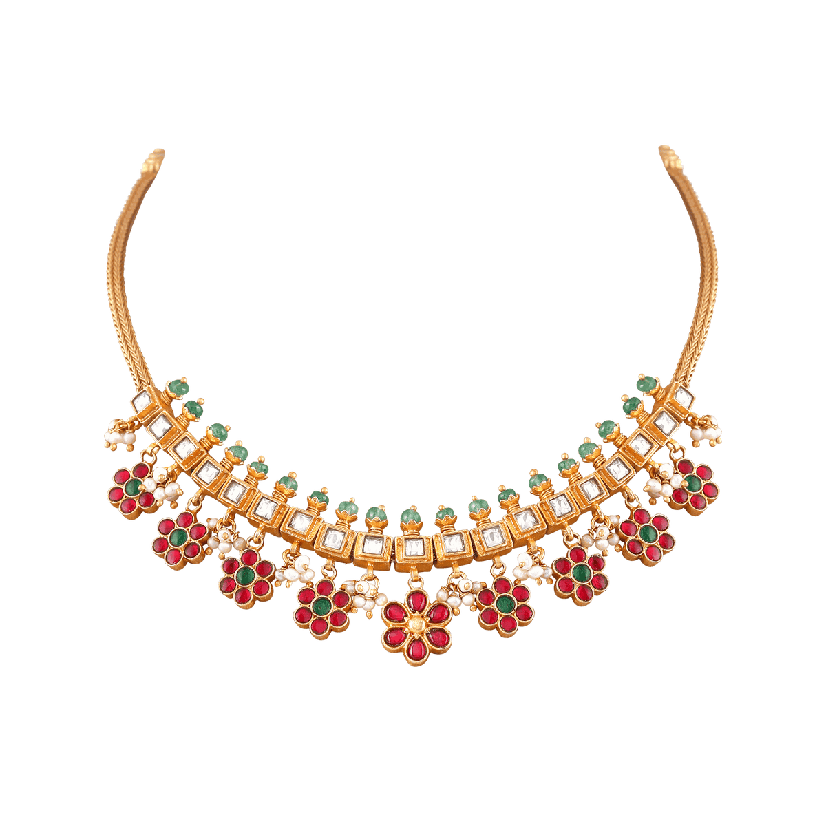 Silver Guttapusalu Short NecklaceSilver Guttapusalu Short Necklace