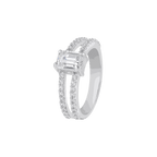 Sparkling CZ Double Band Ring in Pure 92.5 SilverSparkling CZ Double Band Ring