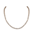 Polki-Style 92.5 Silver Necklace featuring clear CZ stones set in gold-toned frames forming a classic Mala silhouette.