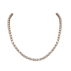Polki-Style 92.5 Silver Necklace featuring clear CZ stones set in gold-toned frames forming a classic Mala silhouette.