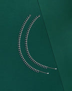 Bloom Blue Stone Silver Anklets by Tavya Jewellery - close-up detail