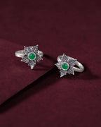 92.5 Silver Green Stone Toe Rings92.5 Silver Green Stone Toe Rings