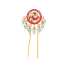 Antique Peacock Motif 92.5 Silver Hair Pin by Tavya Jewellery - front view