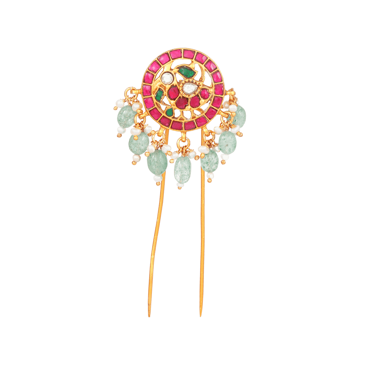 Antique Peacock Motif 92.5 Silver Hair Pin by Tavya Jewellery - front view
