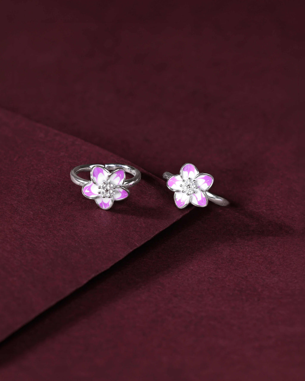 Bloom 92.5 Silver Floral Toe RingsBloom 92.5 Silver