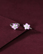 Bloom 92.5 Silver Floral Toe RingsBloom 92.5 Silver