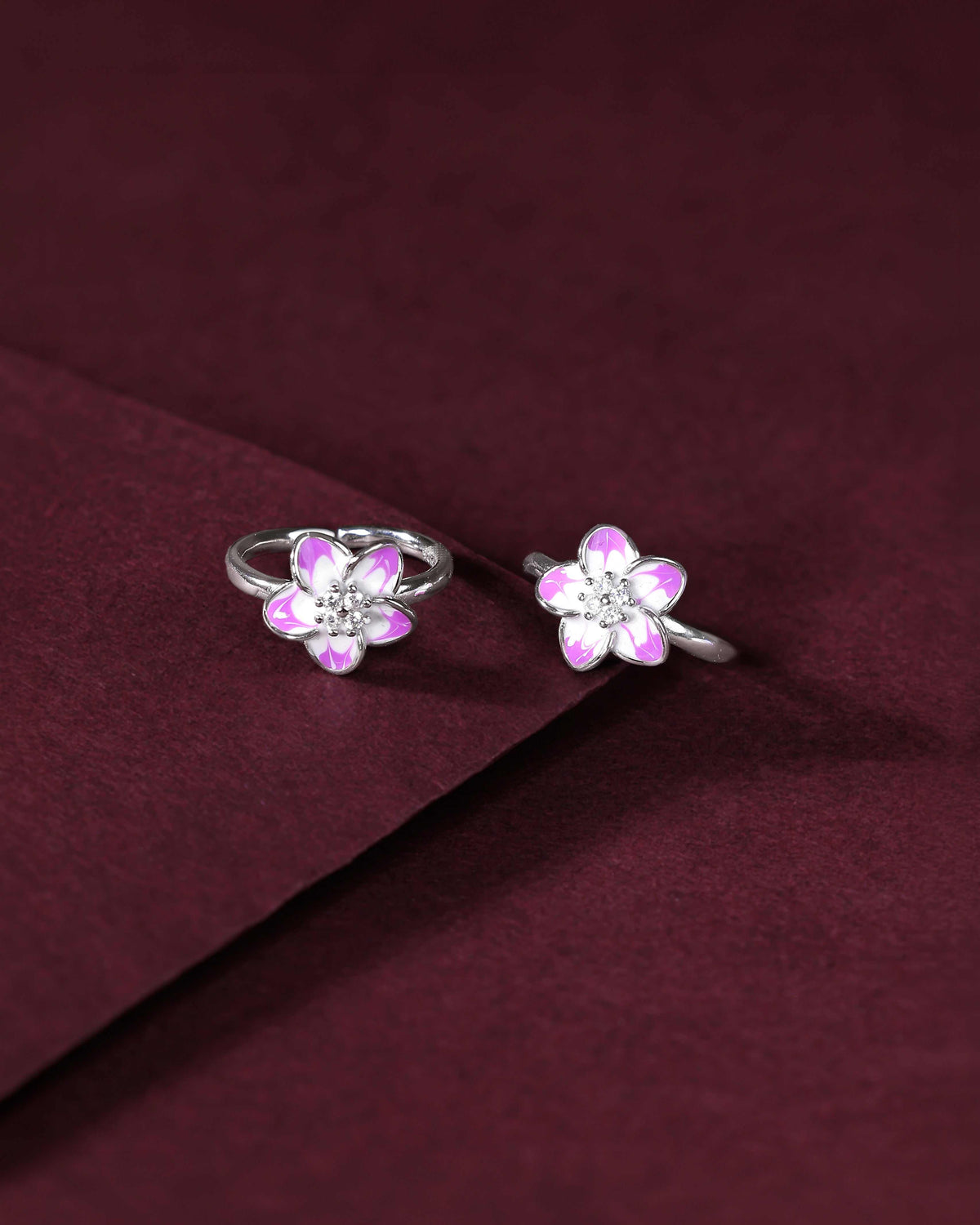 Bloom 92.5 Silver Floral Toe RingsBloom 92.5 Silver