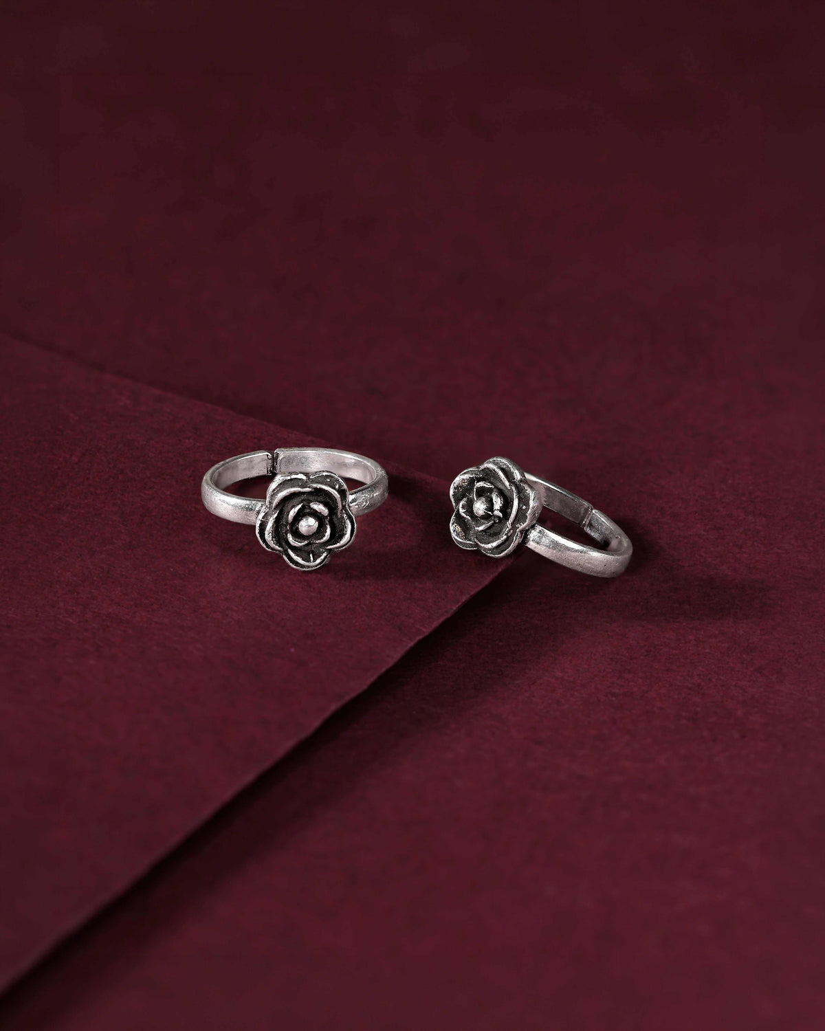 Pure 92.5 Silver Floral Toe RingsPure 92.5 Silver