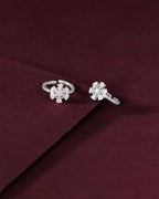 Silver Sparkling Floral Toe RingsSilver Sparkling Floral Toe Rings