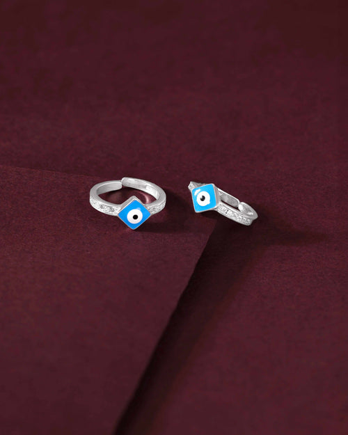 92.5 Silver Evil Eye Toe Ring92.5 Silver Evil Eye
