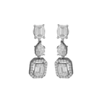 Geometric Deco Silver Necklace & Earrings SetGeometric Deco Silver Necklace