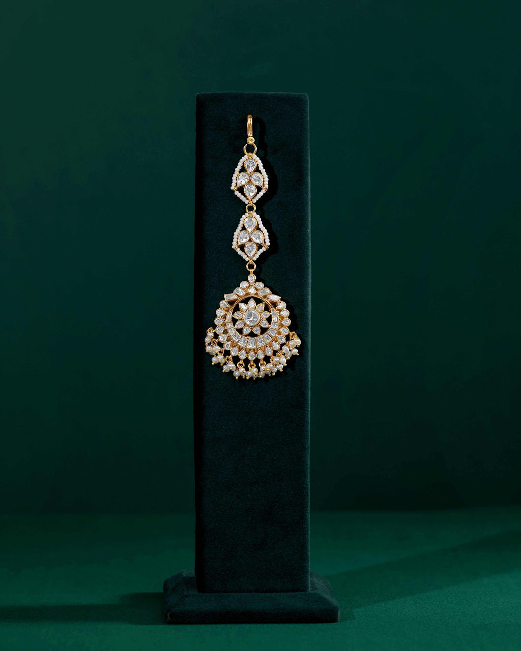 92.5 Silver Polki Pattern Maang Tikka92.5 Silver Polki Pattern