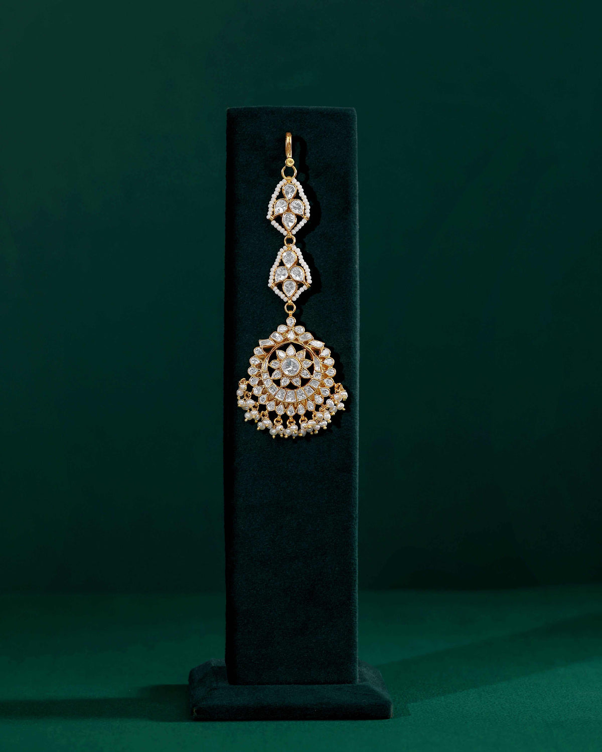 92.5 Silver Polki Pattern Maang Tikka92.5 Silver Polki Pattern