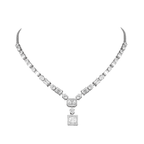 Geometric Deco Silver Necklace & Earrings SetGeometric Deco Silver Necklace