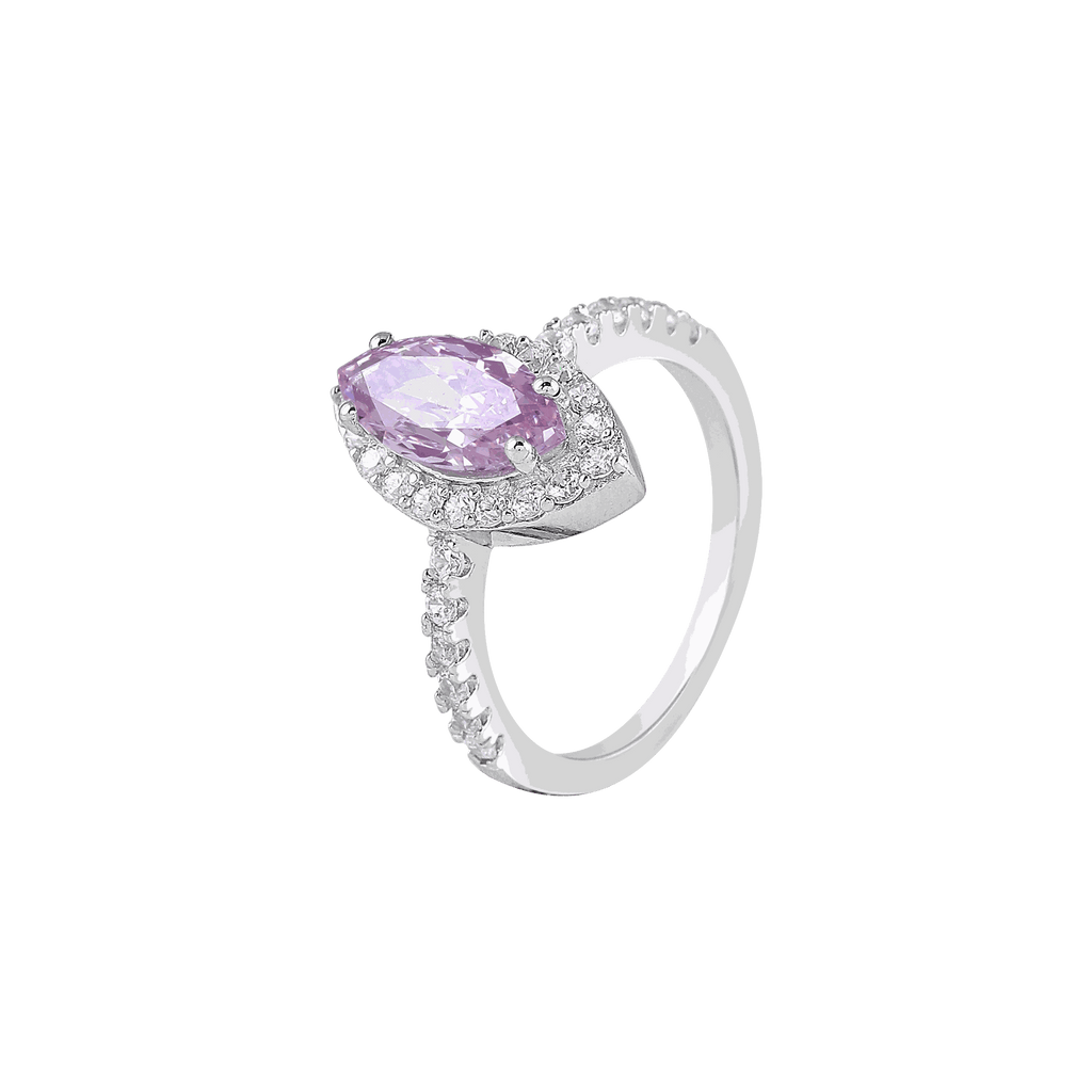92.5 Silver Lavender Marquise Halo Ring92.5 Silver