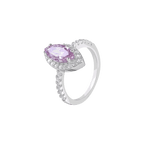 92.5 Silver Lavender Marquise Halo Ring92.5 Silver