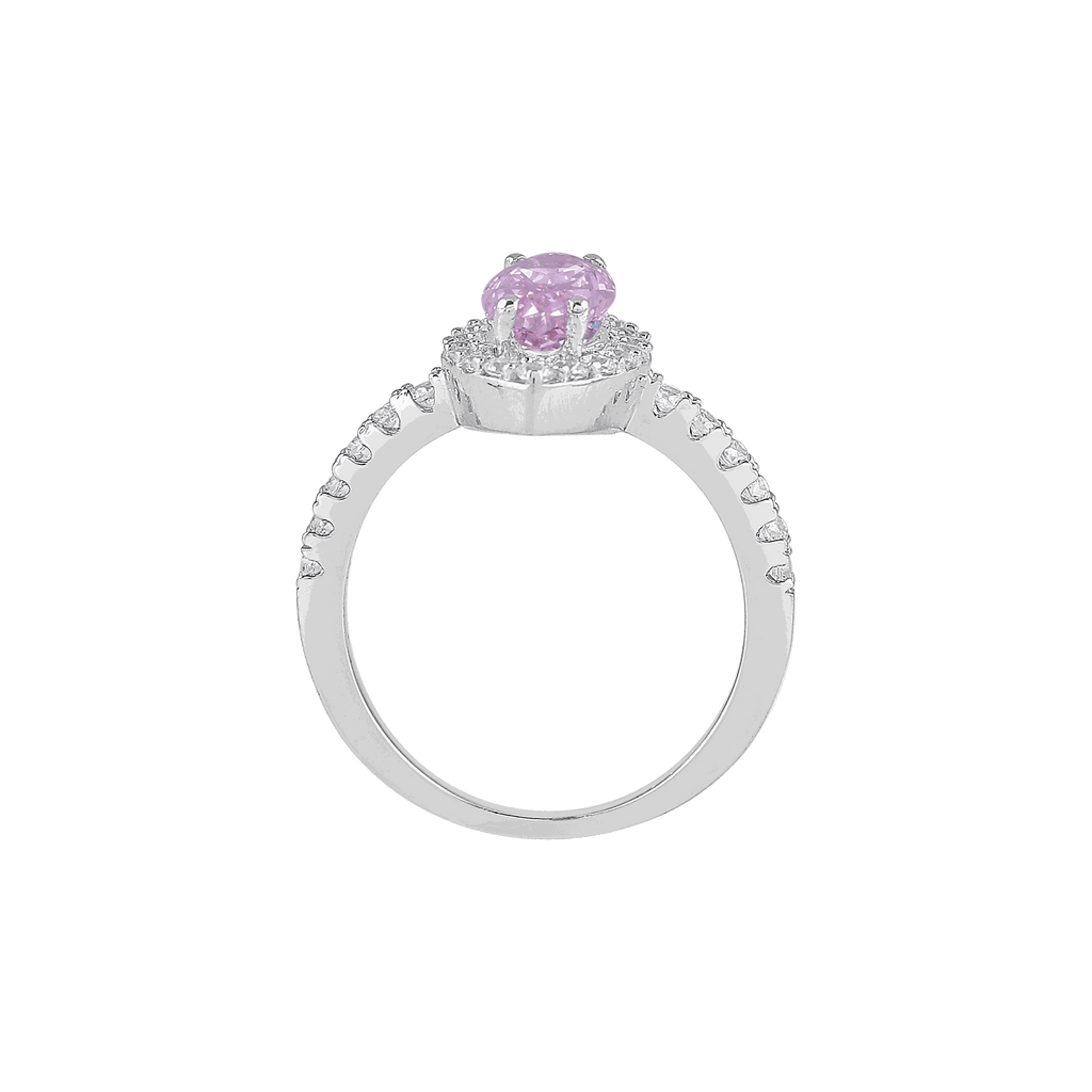 92.5 Silver Lavender Marquise Halo Ring92.5 Silver
