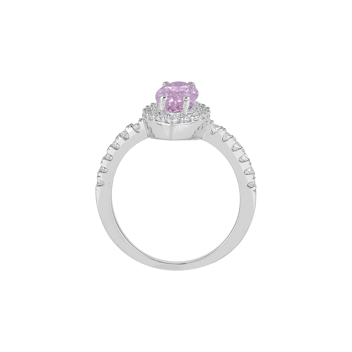 92.5 Silver Lavender Marquise Halo Ring92.5 Silver