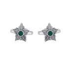 92.5 Silver Green Stone Toe Rings92.5 Silver Green Stone Toe Rings