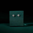 Floral Pearl Stud Earrings by Tavya Jewellery - close-up detail