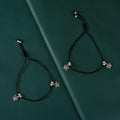 Silver Floral Charm Anklets by Tavya Jewellery - front view