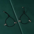 Twin Bow 92.5 Silver Nazaria Anklets by Tavya Jewellery - front view