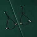 Silver Leaf Petal Nazariya Anklets by Tavya Jewellery - front view