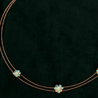 Rose Gold Mint Pearl Flower Set by Tavya Jewellery - close-up detail