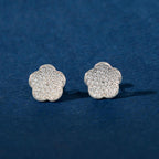 Silver Pavé Flower Set by Tavya Jewellery - side view