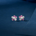 Silver Pink Pearl Flower Set by Tavya Jewellery - side view