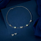 Silver Butterfly Bloom Set by Tavya Jewellery - front view