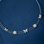 Silver Butterfly Bloom Set by Tavya Jewellery - close-up detail