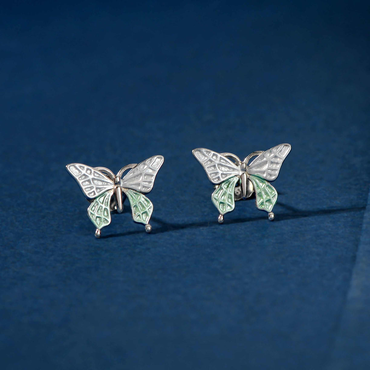 Silver Butterfly Bloom Set by Tavya Jewellery - side view