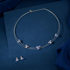 Blue Enamel Floral Set by Tavya Jewellery - front view