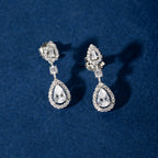 Silver Halo Teardrop Set by Tavya Jewellery - side view