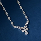 Silver Halo Teardrop Set by Tavya Jewellery - close-up detail