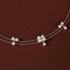 Dangling Pearl Trio Set by Tavya Jewellery - close-up detail