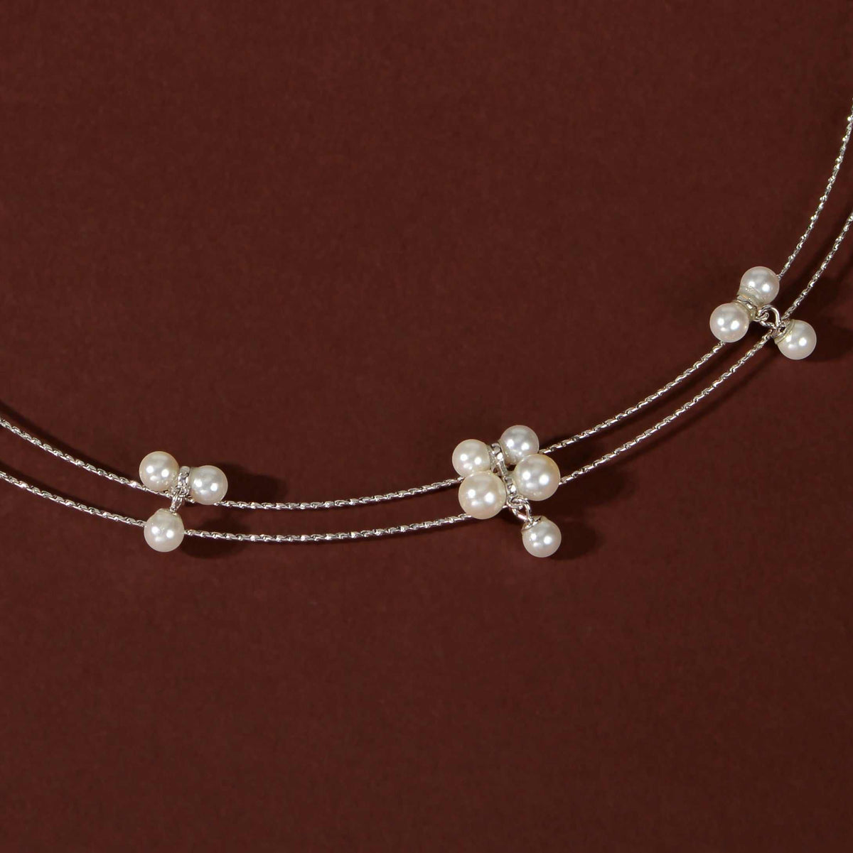 Dangling Pearl Trio Set by Tavya Jewellery - close-up detail