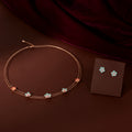Rose Gold Multicolor Flower Set by Tavya Jewellery - front view