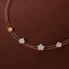 Rose Gold Multicolor Flower Set by Tavya Jewellery - close-up detail