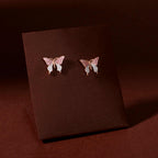 Rose Gold Pink Butterfly & Bloom Set by Tavya Jewellery - side view